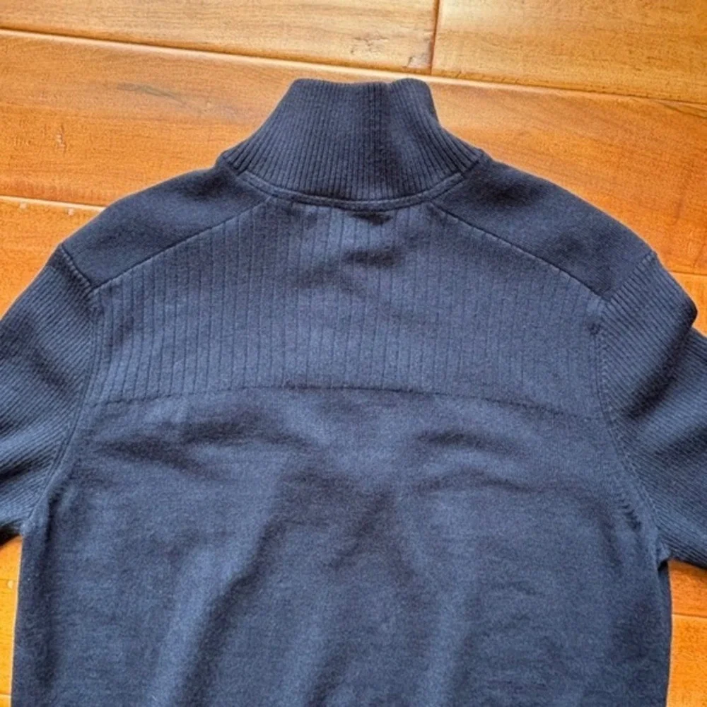 Banana Republic Mens Half-Zip Pullover Sweater Size‎ M Wool-Blend Navy-Blue